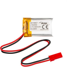 Lithium Polymer Battery Akyga AKY0657 LP752030 Li-Po 3.7V|300mAh PCM JST 2.54 2-Pin Connector 150mm