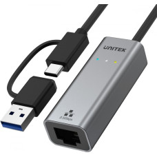 Unitek Adapter USB-A|C 3.1 GEN1 RJ45; 2,5 Gbps; U1313C