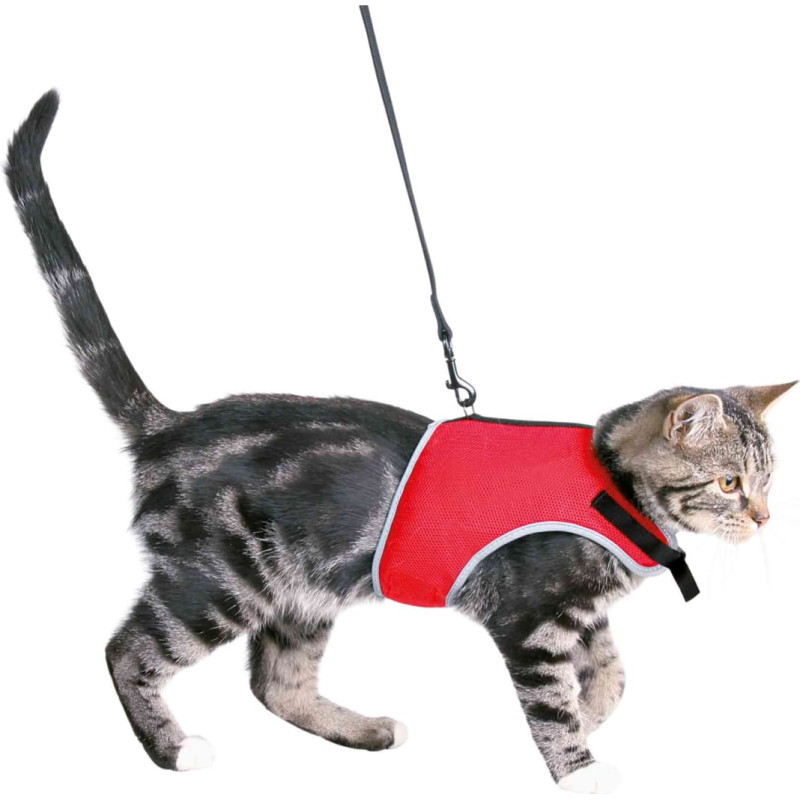Trixie Krūšu siksna veste ar pavadu kaķiem : Trixie Soft harness with lead for cats, 24–42 cm, 1,20 m