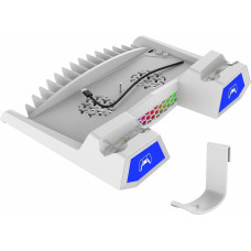 iPega P5S023 Multifunctional Charging RGB Stand with Cooling for PS5|PS5 Slim|PS5 Pro White (Damaged Package)
