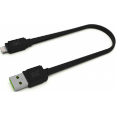 Kabelis Green Cell USB-A Male - Lightning Male with Fast Charging 25cm Black