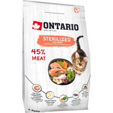 Ontario Sausā barība kaķiem - Ontario Cat Sterilised Salmon, 400 gr