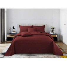 Dekoratīvais gultas pārklājs 240x260 Trio bordo ģeometrisks I25