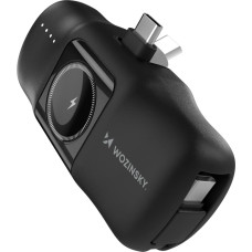 Wozinsky Mini Powerbank 5000mAh 15W USB-C ar Apple Watch lādētāju — melns
