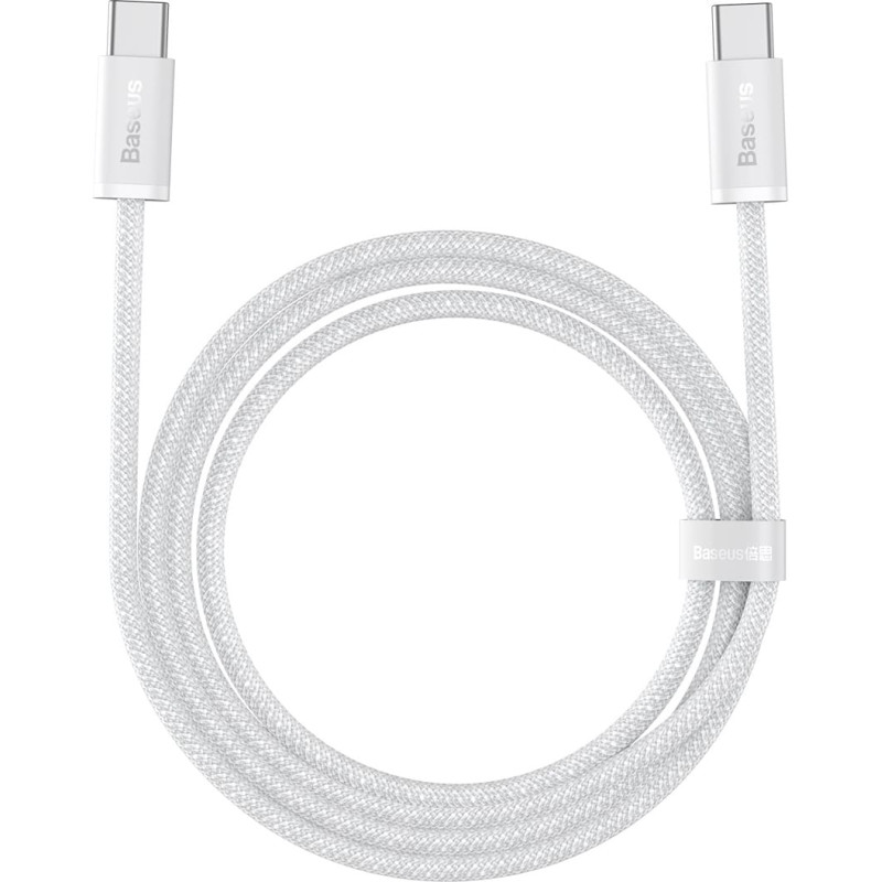 Baseus Dinamiskās sērijas USB-C kabelis &mdash; USB-C 100W 1m &mdash; balts
