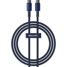 Baseus Volframa zelta USB-C kabelis - USB-C 100W 1m - tumši zils