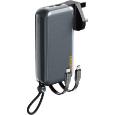 Dudao 2in1 Apvienotās Karalistes ASV ES sienas lādētājs + 10000mAh Powerbank USB-C USB-A — pelēks