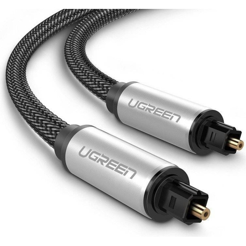 UGREEN AV108 Toslink Audio optical cable, braided aluminium, 1.5m (grey)