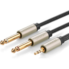 Ugreen Kabeļa audio sadalītāja mini ligzda 3,5 mm - 2x ligzda 6,35 mm 1 m pelēka
