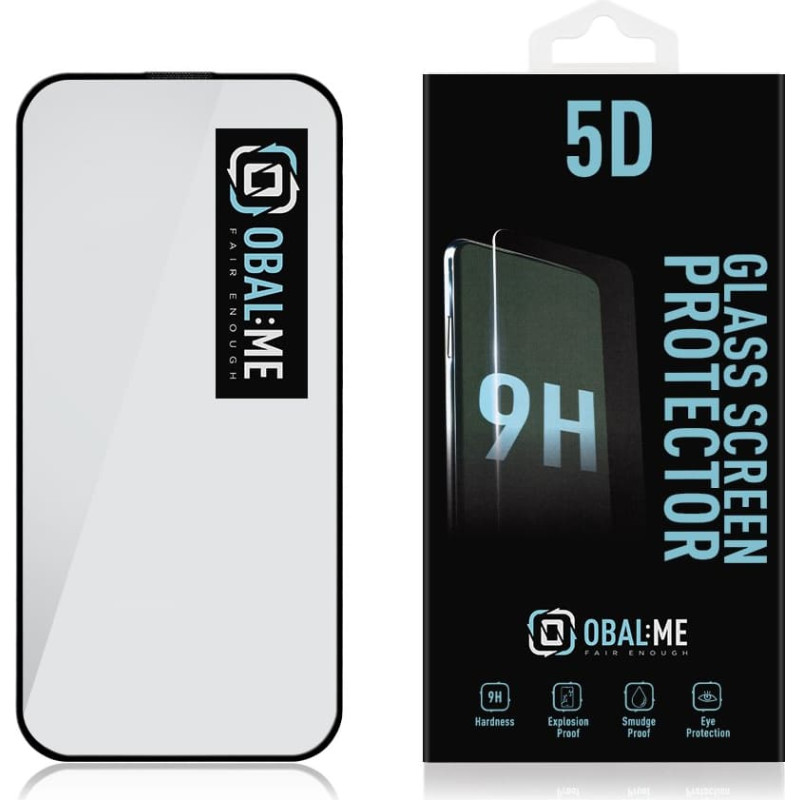 Obal:me 5D Glass Screen Protector for Apple iPhone 15 Black