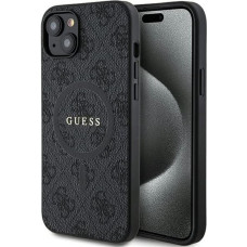 Guess 4G Collection Leather Metal Logo MagSafe Case for iPhone 15|14|13 - Black
