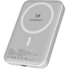 Wozinsky Magnetic Powerbank 10000 mAh ar USB-C kabeli 25 cm - Balts