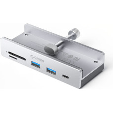Orico MH5PC ar skavām piestiprināts centrmezgls USB-C / USB-A USB-C SD TF — sudraba krāsa