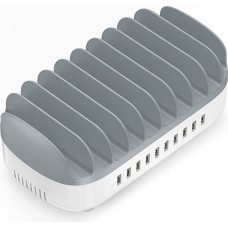 Orico DUK-10P-V1 viedā uzlādes stacija tālruņiem planšetdatoriem 10x USB-A — balts