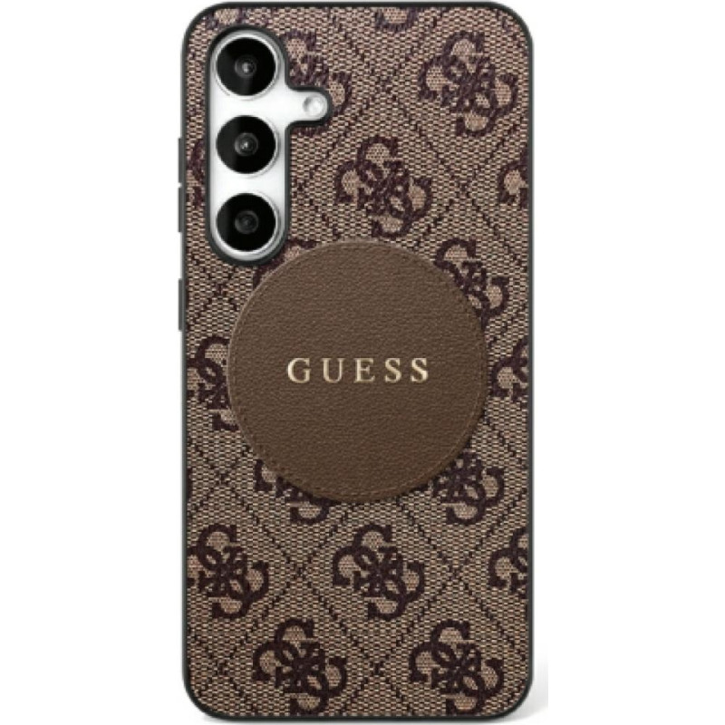 Etui Guess 4G Round Patch Classic Logo    MagSafe do Samsung Galaxy S25 Ultra brązowy