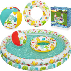 Bestway 3in1 bērnu baseins 122 x 20 cm + RITENIS + BUMBIŅA 51124