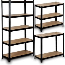 Humberg Metāla noliktavas plaukts 180 x 90 x 40 cm HR-813 melns