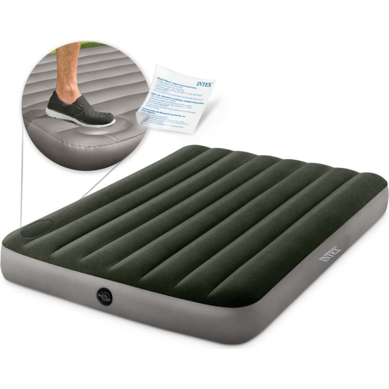 Intex Piepū&scaron;amais matracis 191x137x25 cm ar iebūvētu kāju sūkni 64762