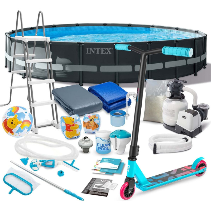 Intex Dārza baseina rāmis 610x122cm 20in1 26334 + skrejritenis BEZ MAKSAS
