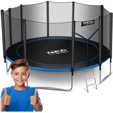 Neo-Sport Dārza batuts 15 pēdas/465 cm ar āra tīklu un kāpnēm