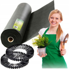 Plonos Dārza agrotekstils 1,6 m x 50 m 70 g/m2 + 100 adatas - melns