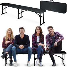 Plonos Saliekams dārza sols ēdināšanas vajadzībām, 180 cm, melns
