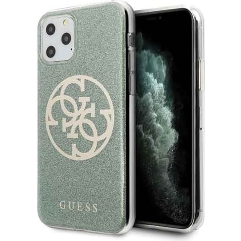 Guess GUHCN58PCUGLKA iPhone 11 Pro khaki hard case 4G Circle Glitter
