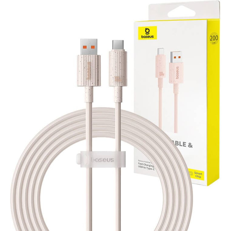 Fast Charging cable Baseus USB to USB-C Habitat Series 2m 100W (pink)