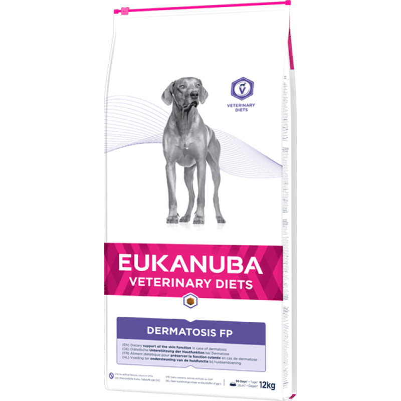 Eukanuba Sausa barība suņiem - Eukanuba Veterinary Diets Dermatosis, 12 kg