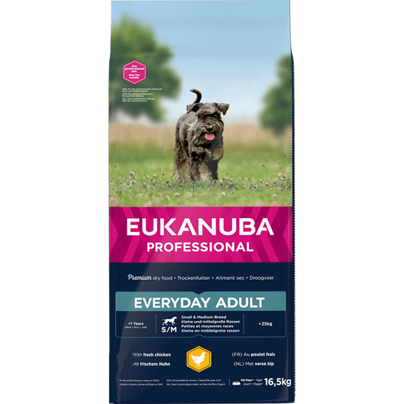 Eukanuba Sausa barība suņiem - Eukanuba Adult Small and Medium Chicken Every Day, 16.5 kg