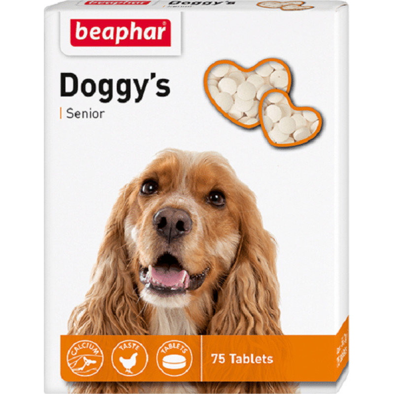 Beaphar Vitamīnizēta papildbarība : Beaphar Doggy's Senior 75 tab.