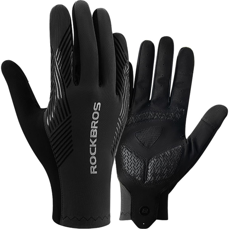 Rockbros Pilnībā triecienus absorbējo&scaron;i riteņbrauk&scaron;anas cimdi S izmērs - melni