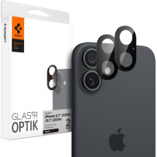 Spigen iPhone 16 / 16 PLUS kameras stikls, melns - 2 gab.