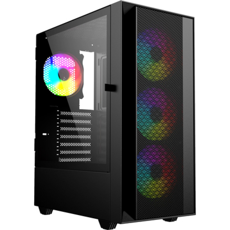 Gembird Fornax 4000 ARGB gaming ATX computer case  Midi Tower  backlight  Black
