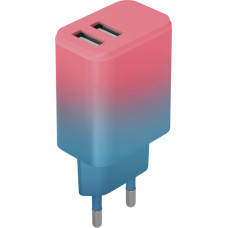 Setty charger 2x USB 18W LSIG-AA-20 pink-turquoise gradient