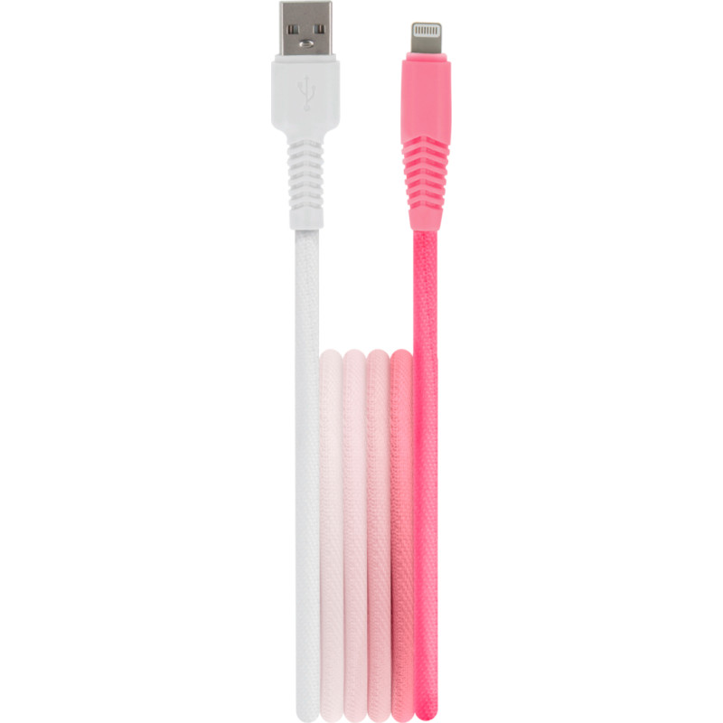 Setty cable USB - Lightning 1,5 m 2,4A KGA-L-1.52420 white-pink gradient
