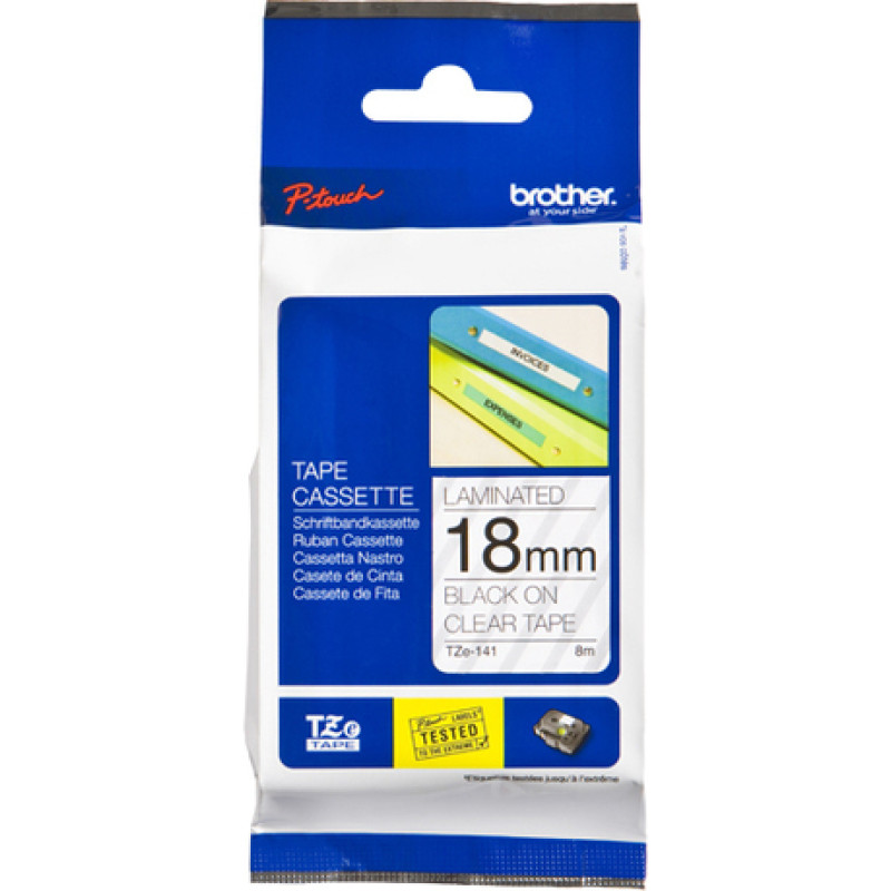 Tape Brother 18mm BLACK  ON CLEAR