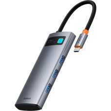 Baseus Metal Gleam 7in1 HDMI 4K 60Hz USB-C Hub | 3x USB 3.0 | USB-C PD | SD | microSD - Gray