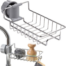 Retoo Notekas organizatora plaukts, kas uzstādīts uz izlietnes jaucējkrāna sūkļiem