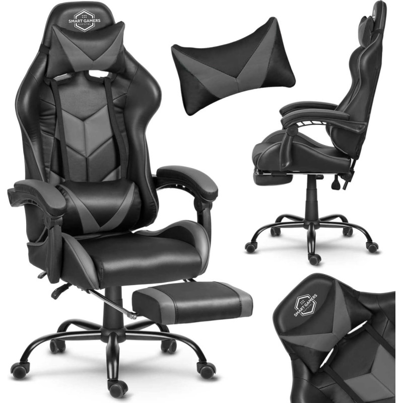 Sofotel Cerber spēļu biroja krēsls melnā un pelēkā krāsā
