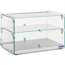 Royal Catering Konditorejas bufetes displejs kūkām, desertiem, smalkmaizītēm, stikls, 2 plaukti, 50 l