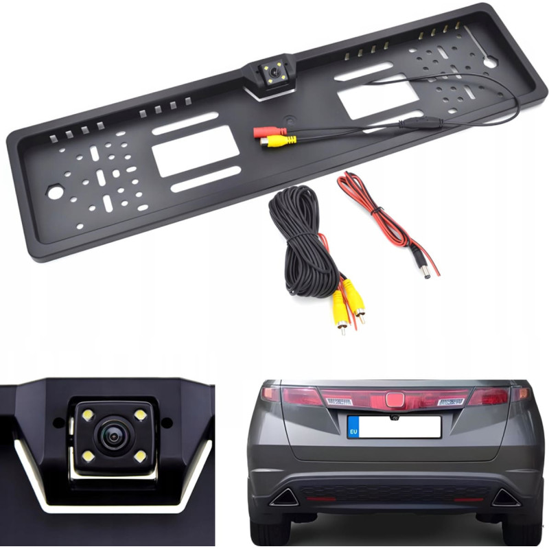 Retoo Automa&scaron;īnas atpakaļskata kamera RCA numura zīmes rāmī