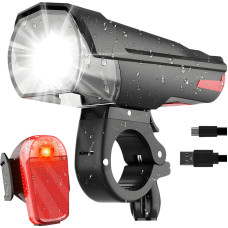 Retoo Uzlādējamas velosipēda gaismas priek&scaron;ā un aizmugurē, 3 LED režīmi