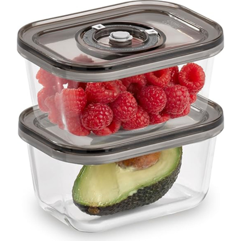 Caso Glass Vacuum Containers with Plastic Lid (2 pcs)  VacuBoxx Eco-Duo S  Transparent 4038437011753