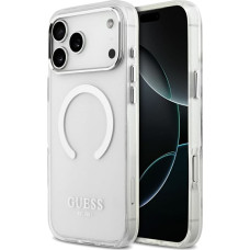 Guess Metal Outline MagSafe case for iPhone 17 Pro Max silver