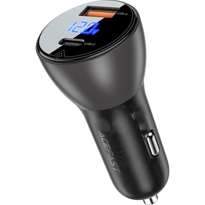 Acefast 63 W 12 V USB-C USB SFCP automašīnas lādētājs, melns