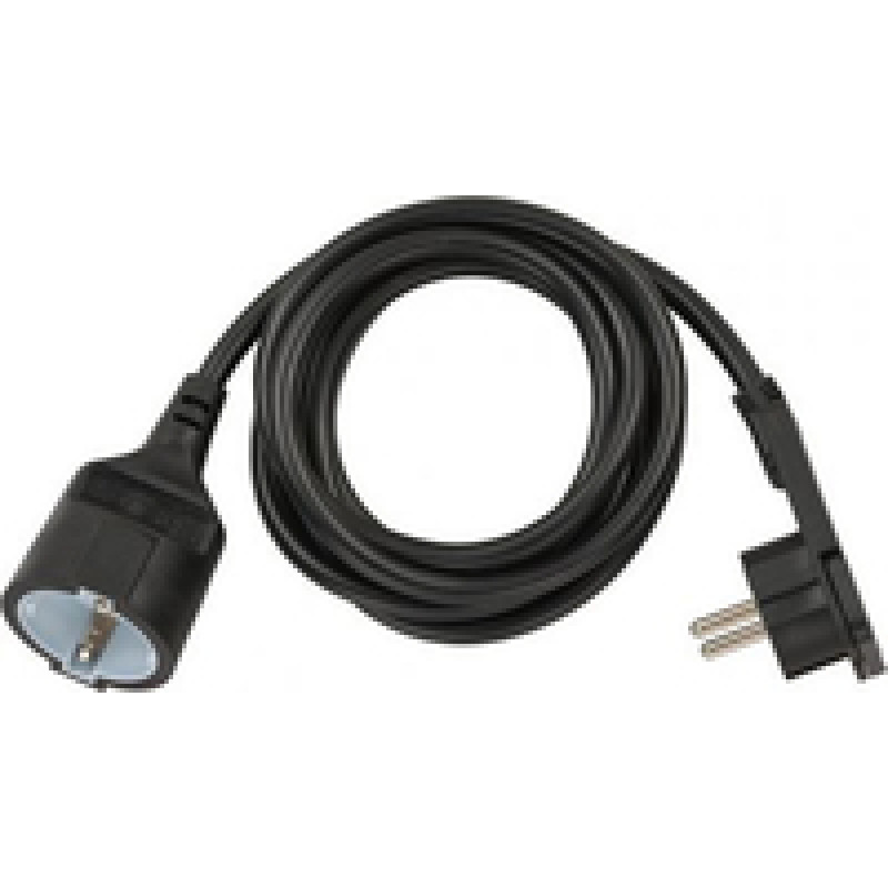Brennenstuhl extension cable with angled flat plug 2m m  black