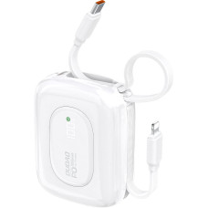 Dudao K32 22.5W 10000 mAh Powerbank with Built-in USB-C| Lightning Cable - White