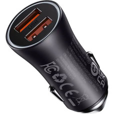 Baseus Golden Contactor Max car charger, 2x USB, 60W (gray)