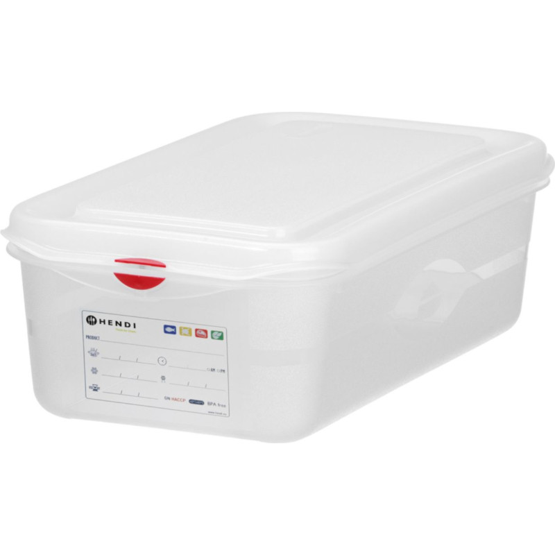 Hendi Pārtikas trauks GN 1/3 ar etiķeti un vāku 6 l 325x176x150 mm